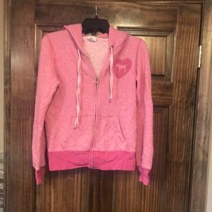 Pink full zip hoodie